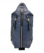 COACHコーチ）の古着「レザーボディーバッグ」｜ネイビー