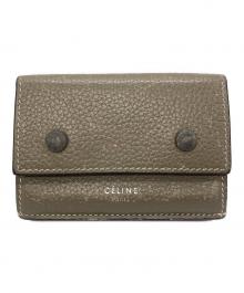 CELINE（セリーヌ）の古着「フォールデッドコンパクトウォレット」｜イエロー×ブラウン
