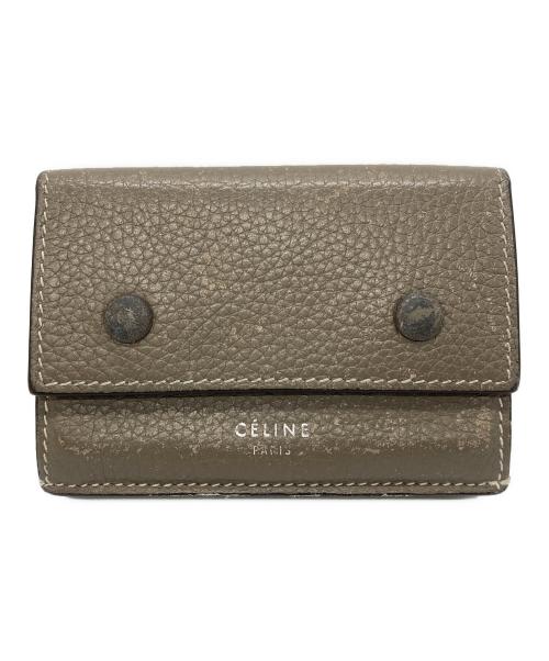 CELINE（セリーヌ）CELINE (セリーヌ) フォールデッドコンパクトウォレット イエロー×ブラウンの古着・服飾アイテム