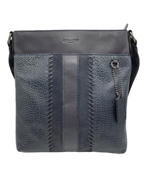 COACH（コーチ）COACH (コーチ) レザーショルダーバッグ ネイビーの古着・服飾アイテム