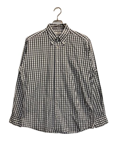 HERMES（エルメス）HERMES (エルメス) ギンガムチェックシャツ グレー×ホワイト サイズ:16-41の古着・服飾アイテム