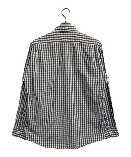 HERMES（エルメス）HERMES (エルメス) ギンガムチェックシャツ グレー×ホワイト サイズ:16-41の古着・服飾アイテム