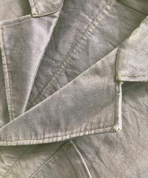 le mont rouge（ル・モン・ルージュ）le mont rouge (ル・モン・ルージュ) モールスキンテーラードジャケット ネイビー サイズ:記載なし(実寸サイズ参考)の古着・服飾アイテム