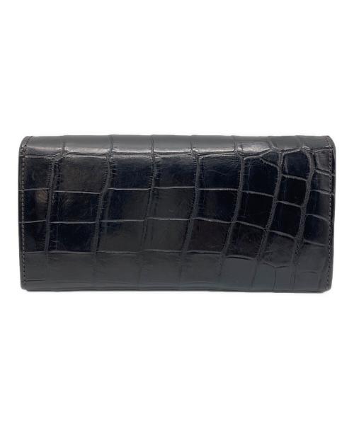 WILDSWANS（ワイルドスワンズ）WILDSWANS (ワイルドスワンズ) WAVE レザーロングウォレット ブラックの古着・服飾アイテム