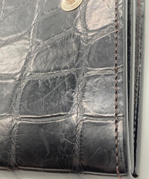 WILDSWANS（ワイルドスワンズ）WILDSWANS (ワイルドスワンズ) WAVE レザーロングウォレット ブラックの古着・服飾アイテム