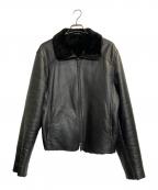 EMPORIO ARMANIエンポリオアルマーニ）の古着「レザーボアジャケット」｜ブラック