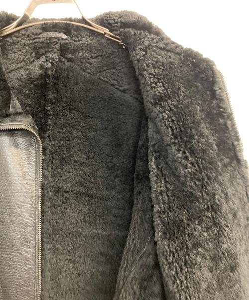 EMPORIO ARMANI（エンポリオアルマーニ）EMPORIO ARMANI (エンポリオアルマーニ) レザーボアジャケット ブラック サイズ:50の古着・服飾アイテム