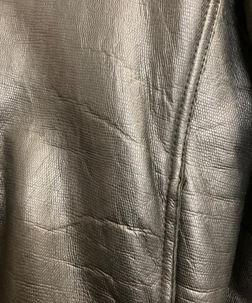 EMPORIO ARMANI（エンポリオアルマーニ）EMPORIO ARMANI (エンポリオアルマーニ) レザーボアジャケット ブラック サイズ:50の古着・服飾アイテム