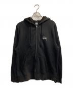 stussyステューシー）の古着「ロゴジップパーカー」｜ブラック