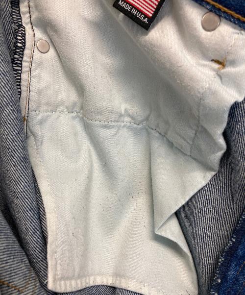 stussy（ステューシー）stussy (ステューシー) レザーロゴパッチデニムパンツ インディゴ サイズ:34の古着・服飾アイテム