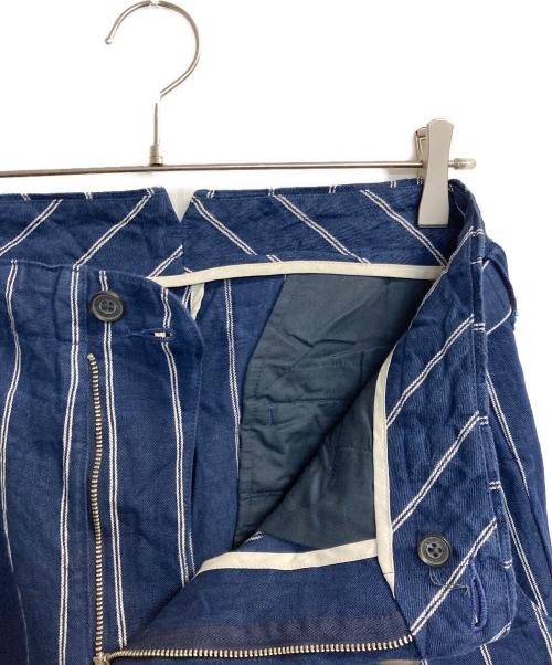 MOJITO（モヒート）MOJITO (モヒート) ストライプリネンパンツ ネイビー サイズ:Sの古着・服飾アイテム