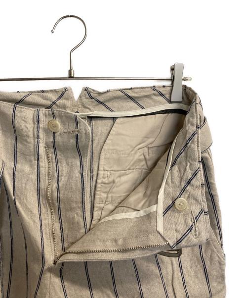 MOJITO（モヒート）MOJITO (モヒート) ストライプリネンパンツ ベージュ サイズ:Sの古着・服飾アイテム