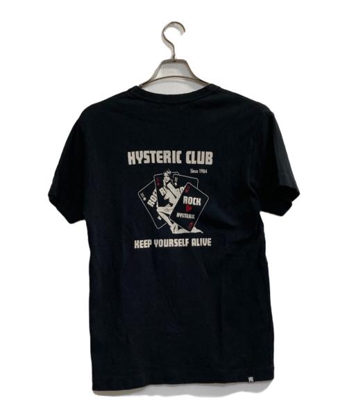 Hysteric Glamour（ヒステリックグラマー）Hysteric Glamour (ヒステリックグラマー) ガール&トランプバックプリントTシャツ ブラック サイズ:Ｍの古着・服飾アイテム