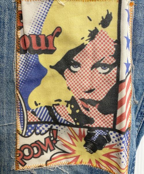 Hysteric Glamour（ヒステリックグラマー）Hysteric Glamour (ヒステリックグラマー) コラージュパッチリメイクテーパードデニムパンツ インディゴ サイズ:31の古着・服飾アイテム