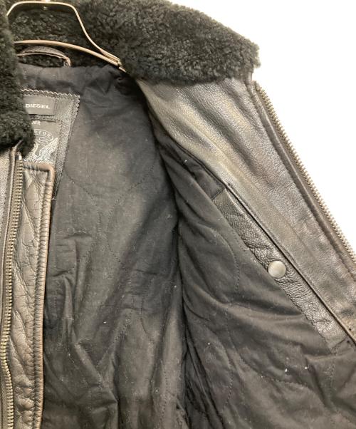 DIESEL（ディーゼル）DIESEL (ディーゼル) ハンドペイントG-1レザージャケット ブラック×ブラウン サイズ:Mの古着・服飾アイテム