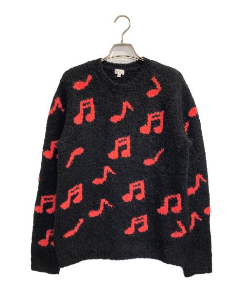 PAUL SMITH（ポールスミス）PAUL SMITH (ポールスミス) モヘヤ混音符柄ニット ブラック サイズ:Mの古着・服飾アイテム
