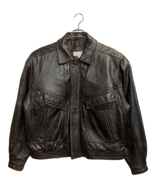 JOHN ASHFORD（ジョン アッシュフォード）JOHN ASHFORD (ジョン アッシュフォード) 中綿レザーブルゾン ブラウン サイズ:Ⅼの古着・服飾アイテム