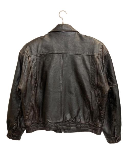 JOHN ASHFORD（ジョン アッシュフォード）JOHN ASHFORD (ジョン アッシュフォード) 中綿レザーブルゾン ブラウン サイズ:Ⅼの古着・服飾アイテム