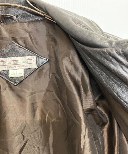 JOHN ASHFORD（ジョン アッシュフォード）JOHN ASHFORD (ジョン アッシュフォード) 中綿レザーブルゾン ブラウン サイズ:Ⅼの古着・服飾アイテム
