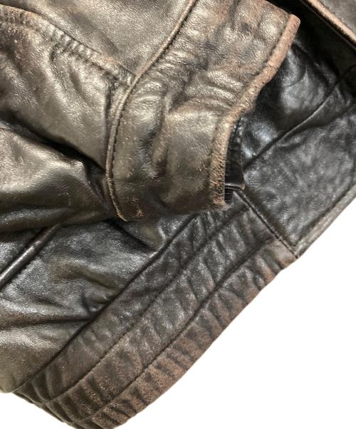 JOHN ASHFORD（ジョン アッシュフォード）JOHN ASHFORD (ジョン アッシュフォード) 中綿レザーブルゾン ブラウン サイズ:Ⅼの古着・服飾アイテム