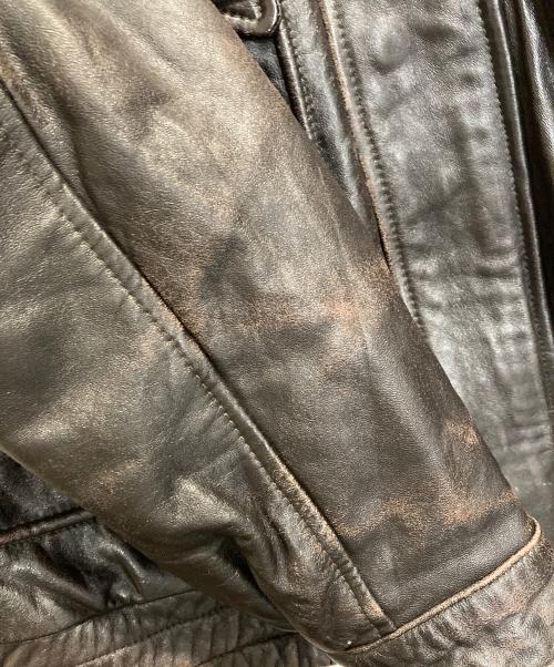 JOHN ASHFORD（ジョン アッシュフォード）JOHN ASHFORD (ジョン アッシュフォード) 中綿レザーブルゾン ブラウン サイズ:Ⅼの古着・服飾アイテム