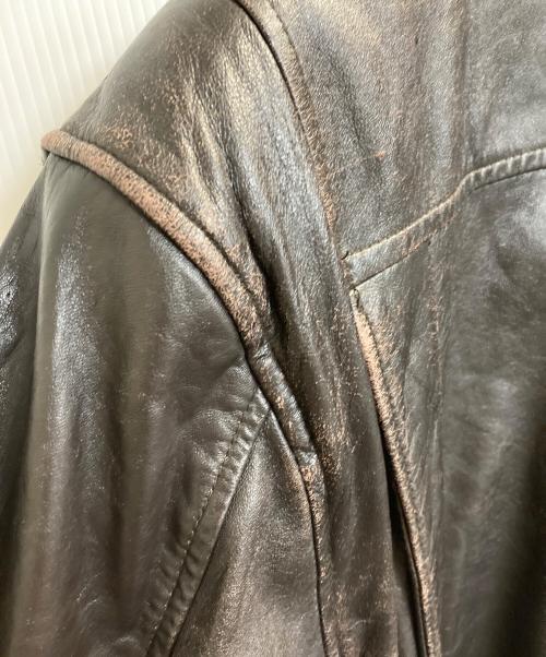 JOHN ASHFORD（ジョン アッシュフォード）JOHN ASHFORD (ジョン アッシュフォード) 中綿レザーブルゾン ブラウン サイズ:Ⅼの古着・服飾アイテム