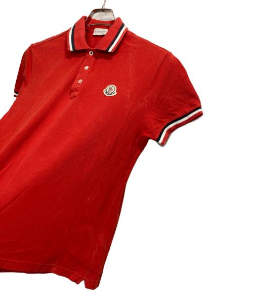MONCLER（モンクレール）MONCLER (モンクレール) ワンポイントワッペンポロシャツ レッド サイズ:Mの古着・服飾アイテム