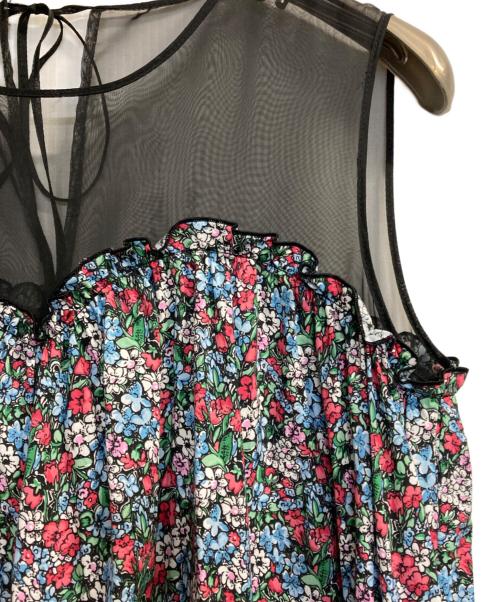 OBLI（オブリ）OBLI (オブリ) オーガンジードッキングフラワーミディアムワンピース ブラック サイズ:1の古着・服飾アイテム