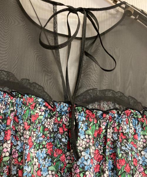 OBLI（オブリ）OBLI (オブリ) オーガンジードッキングフラワーミディアムワンピース ブラック サイズ:1の古着・服飾アイテム