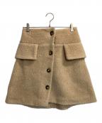 OBLIオブリ）の古着「ボアミニスカート」｜ベージュ