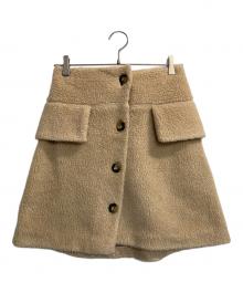 OBLI（オブリ）の古着「ボアミニスカート」｜ベージュ