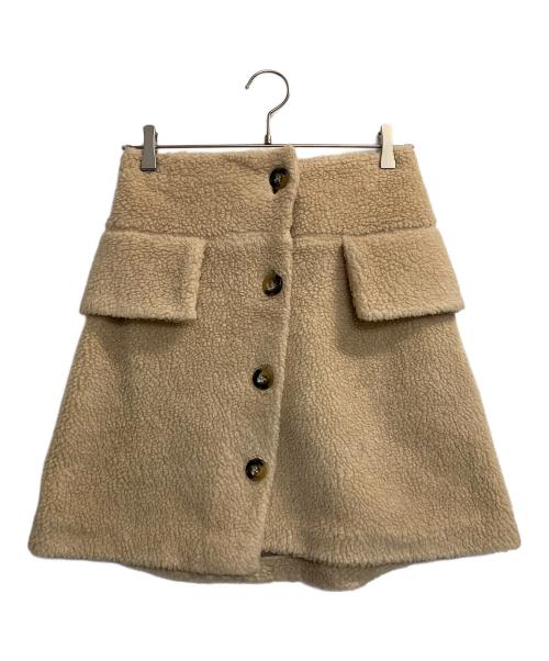 OBLI（オブリ）OBLI (オブリ) ボアミニスカート ベージュ サイズ:Fの古着・服飾アイテム
