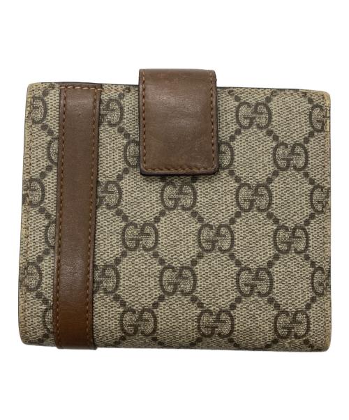 GUCCI（グッチ）GUCCI (グッチ) コンパクトウォレット ベージュ×ブラウンの古着・服飾アイテム