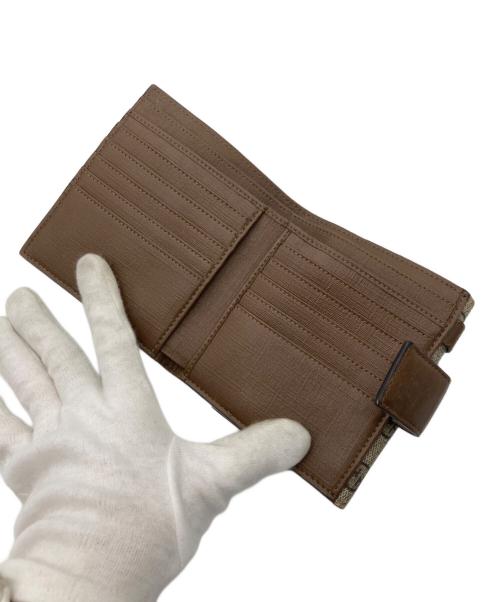 GUCCI（グッチ）GUCCI (グッチ) コンパクトウォレット ベージュ×ブラウンの古着・服飾アイテム