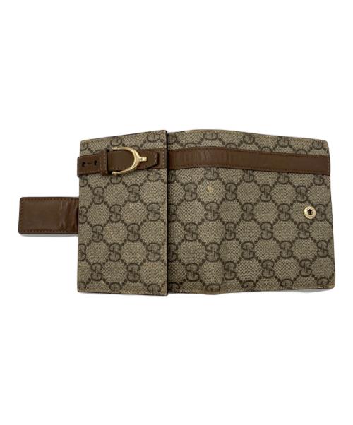 GUCCI（グッチ）GUCCI (グッチ) コンパクトウォレット ベージュ×ブラウンの古着・服飾アイテム