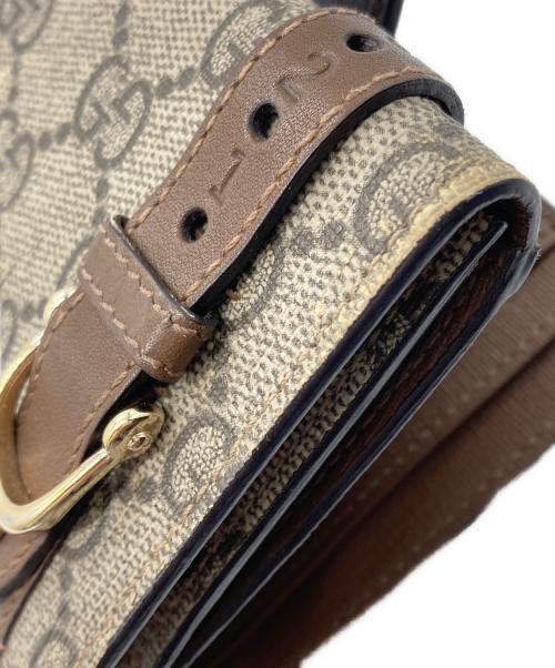 GUCCI（グッチ）GUCCI (グッチ) コンパクトウォレット ベージュ×ブラウンの古着・服飾アイテム