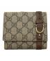 GUCCI（グッチ）の古着「コンパクトウォレット」｜ベージュ×ブラウン