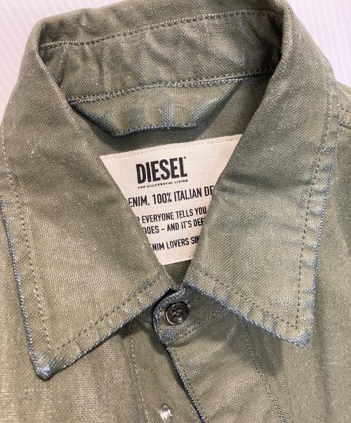 DIESEL（ディーゼル）DIESEL (ディーゼル) D-CORU-SP/コーティングデニムジャケット グリーン サイズ:Sの古着・服飾アイテム