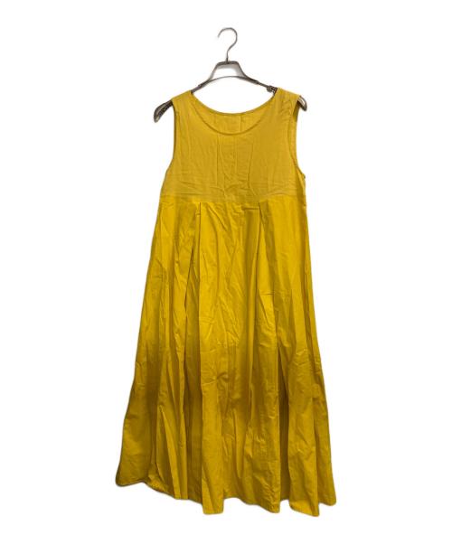 ENFOLD（エンフォルド）ENFOLD (エンフォルド) クラッシック天竺 T SHIRTレイヤードDRESS グレー×イエロー サイズ:36の古着・服飾アイテム