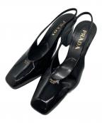 PRADAプラダ）の古着「パテントレザー スリングバックパンプス」｜ブラック