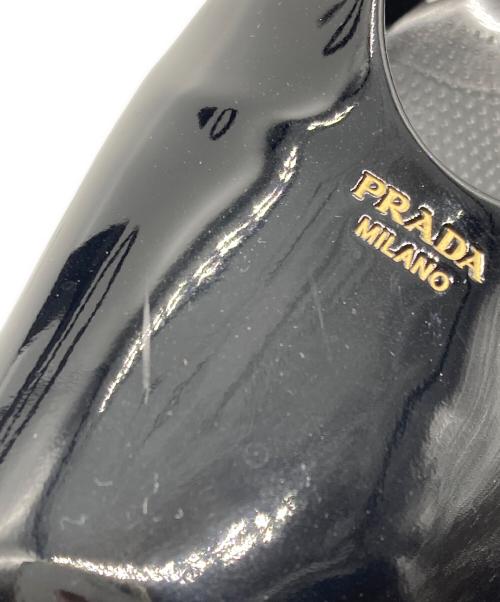 PRADA（プラダ）PRADA (プラダ) パテントレザー スリングバックパンプス ブラック サイズ:361/2の古着・服飾アイテム