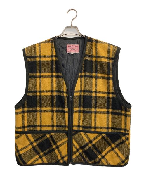 scabetti（スキャベッティ）scabetti (スキャベッティ) Wool Check Vest イエロー サイズ:1の古着・服飾アイテム