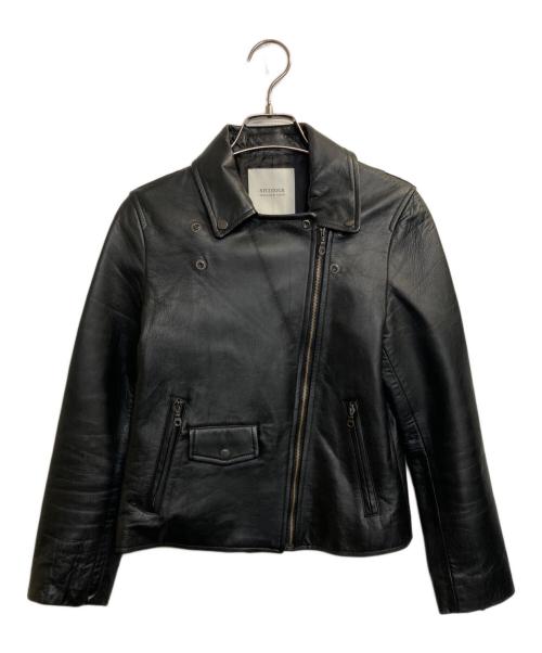STUDIOUS（ステュディオス）STUDIOUS (ステュディオス) ダブルライダースジャケット ブラック サイズ:2の古着・服飾アイテム