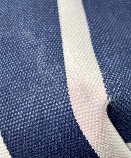 POLO RALPH LAUREN（ポロ・ラルフローレン）POLO RALPH LAUREN (ポロ・ラルフローレン) Bellport MD BLPT TTE-TOTE-MEDIUM / ストライプトートバッグ ネイビー×ホワイトの古着・服飾アイテム