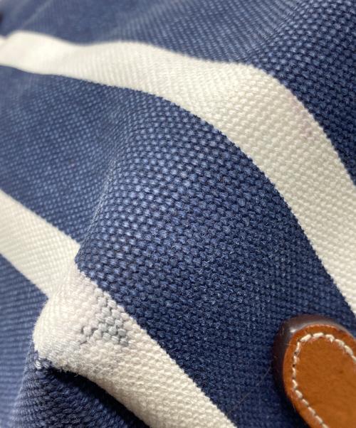 POLO RALPH LAUREN（ポロ・ラルフローレン）POLO RALPH LAUREN (ポロ・ラルフローレン) Bellport MD BLPT TTE-TOTE-MEDIUM / ストライプトートバッグ ネイビー×ホワイトの古着・服飾アイテム