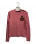 LAUREN RALPH LAUREN（ローレンラルフローレン）の古着「Button Trim cable knit cotton sweater / ショルダーボタンワッペンケーブルニット」｜ピンク