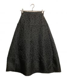 HYEON（ヘヨン）の古着「小花柄ジャガードスカート」｜ブラック