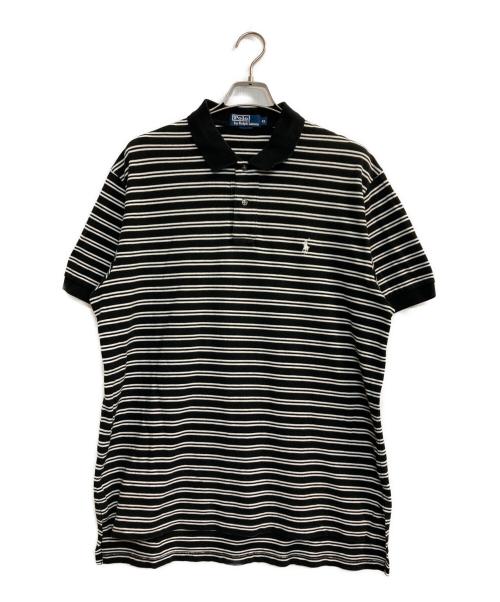 POLO RALPH LAUREN（ポロ・ラルフローレン）POLO RALPH LAUREN (ポロ・ラルフローレン) ボーダーポロシャツ ブラック×ホワイト サイズ:XLの古着・服飾アイテム