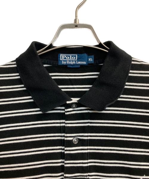 POLO RALPH LAUREN（ポロ・ラルフローレン）POLO RALPH LAUREN (ポロ・ラルフローレン) ボーダーポロシャツ ブラック×ホワイト サイズ:XLの古着・服飾アイテム