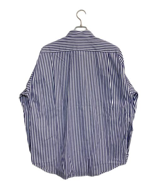 EDIFICE（エディフィス）EDIFICE (エディフィス) トーマス メイソン オーバーサイズ レギュラーカラー シャツ ネイビー×ホワイト サイズ:Mの古着・服飾アイテム